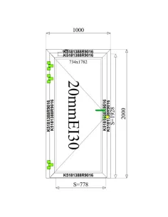 Drzwi Aluminiowe Przeciwpożarowe 100 x 200 cm Aluprof MB-78EI 2