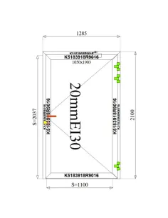 Drzwi Aluminiowe Przeciwpożarowe 128,5 x 210 Aluprof MB-60E EI 2