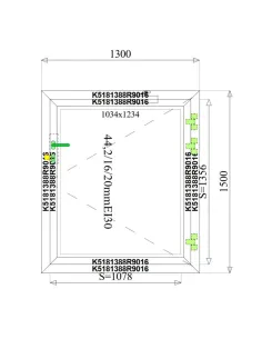 Okno Techniczne Aluminiowe Przeciwpożarowe 130 x 150 cm Aluprof MB-78EI 2