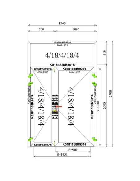 Witryna / Drzwi Aluminiowe 176,5 x 270 Aluprof MB-79N