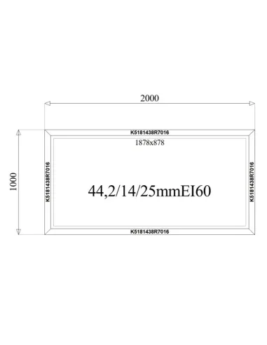 Okno Stałe Aluminiowe Przeciwpożarowe 200 x 100 Aluprof MB-78EI