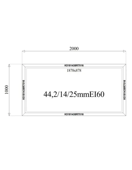 Okno Stałe Aluminiowe Przeciwpożarowe 200 x 100 Aluprof MB-78EI
