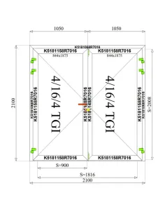Drzwi Aluminiowe 210 x 210 cm Aluprof MB-79N 2