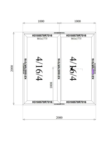 Drzwi Aluminiowe HST 200 x 200 cm Aluprof MB-59HS