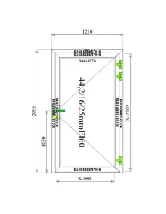 Drzwi Aluminiowe Przeciwpożarowe 121 x 209,5 cm Aluprof MB-78EI 2