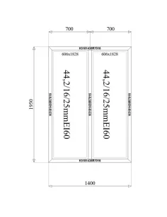 Okno Ścianka Stała Aluminiowa Przeciwpożarowa 140 x 195 cm Aluprof MB-78EI 2