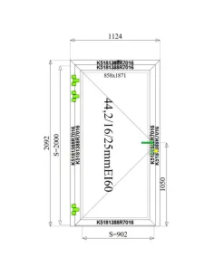 Drzwi Aluminiowe Przeciwpożarowe 112,4 x 209,2 cm Aluprof MB-78EI 2