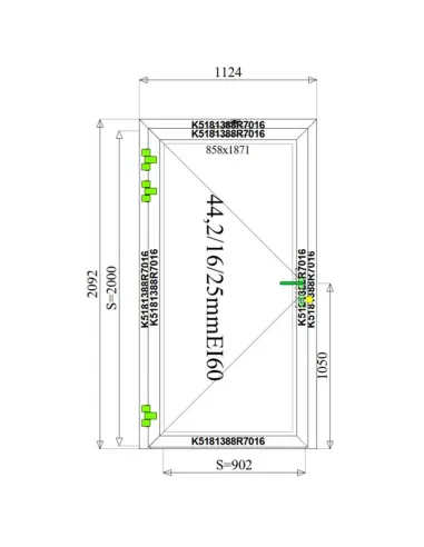 Drzwi Aluminiowe Przeciwpożarowe 112,4 x 209,2 cm Aluprof MB-78EI