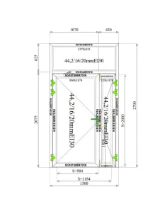 Drzwi Witryna Aluminiowa Przeciwpożarowa 150 x 270 EI30 Aluprof MB-78EI 2