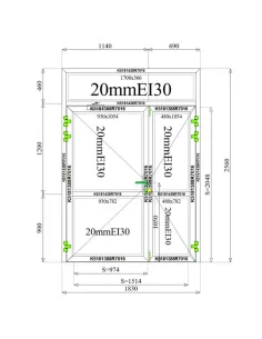 Witryna Drzwi Aluminiowe Przeciwpożarowe 183 x 256 cm Aluprof MB-78EI 2