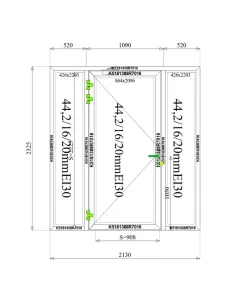 Witryna Aluminiowa Przeciwpożarowa 213 x 232,5 cm Aluprof MB-78EI 2