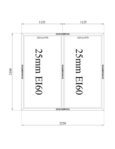 Okno Ścianka Stała Aluminiowa Przeciwpożarowa 225 x 210 cm Aluprof MB-78EI