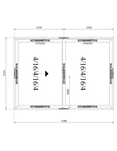 Drzwi Aluminiowe HST 310 x 225 cm Aluprof MB-77HS
