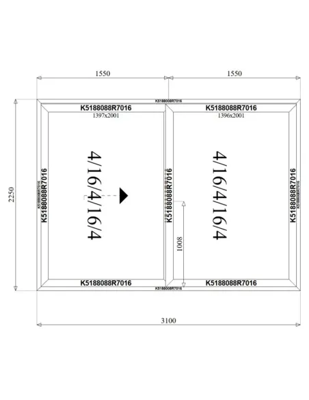Drzwi Aluminiowe HST 310 x 225 cm Aluprof MB-77HS
