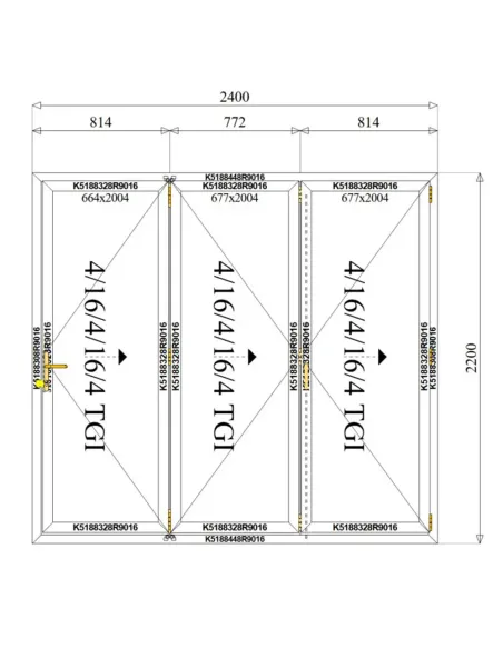 Drzwi Harmonijkowe Aluminiowe 240 x 220 cm Aluprof MB-86 FOLD LINE