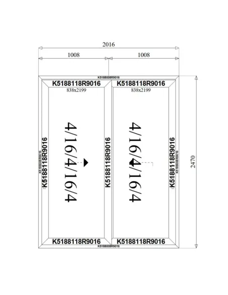 Drzwi Aluminiowe HST 201,6 x 247 cm Aluprof MB-77HS