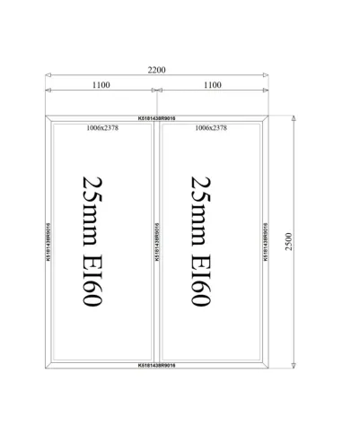 Okno Ścianka Stała Aluminiowa Przeciwpożarowa 220 x 250 cm Aluprof MB-78EI