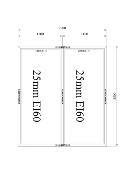 Okno Ścianka Stała Aluminiowa Przeciwpożarowa 220 x 250 cm Aluprof MB-78EI