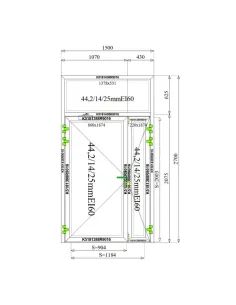 Drzwi Witryna Aluminiowa Przeciwpożarowa 150 x 270 cn EI60 Aluprof MB-78EI 2