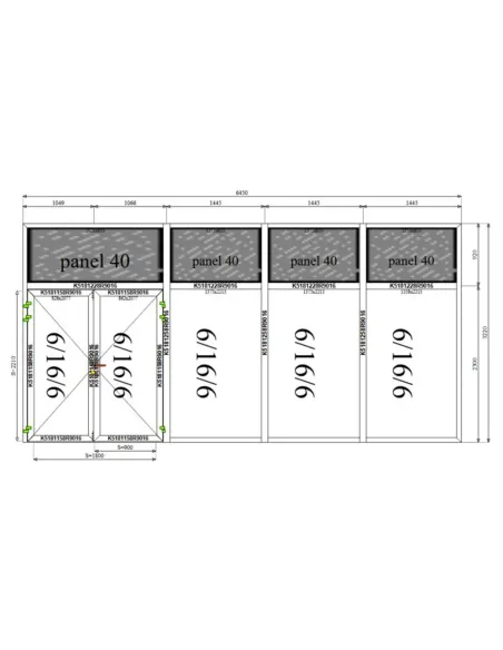 Drzwi Witryna Aluminiowa 645 x 322 cm Aluprof MB-79N