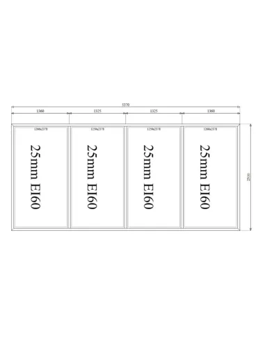 Okno Ścianka Stała Aluminiowa Przeciwpożarowa 537 x 250 cm Aluprof MB-78EI