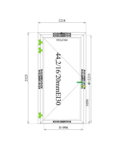 Drzwi Aluminiowe Przeciwpożarowe 121,8 x 232,5 cm Aluprof MB-78EI 2