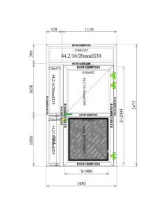 Drzwi Aluminiowe Przeciwpożarowe 143 x 247,5 cm Aluprof MB-78EI 2