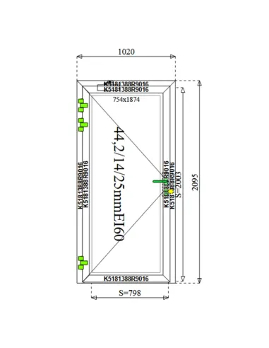 Drzwi Aluminiowe Przeciwpożarowe 102 x 209,5 cm Aluprof MB-78EI