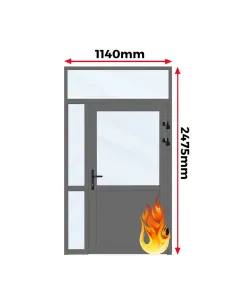 Drzwi Aluminiowe Przeciwpożarowe 143 x 247,5 cm Aluprof MB-78EI