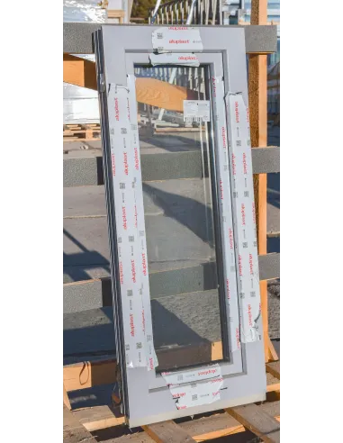 Okno Plastikowe PCV SZARY PIASKOWY WYPRZEDAŻ szer.535mm x wys.1300mm