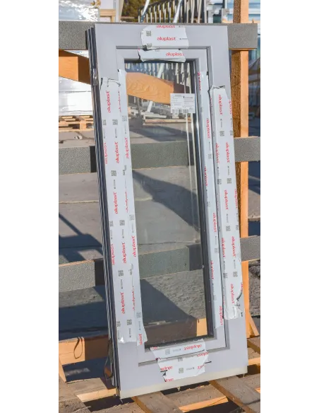 Okno Plastikowe PCV SZARY PIASKOWY WYPRZEDAŻ szer.535mm x wys.1300mm