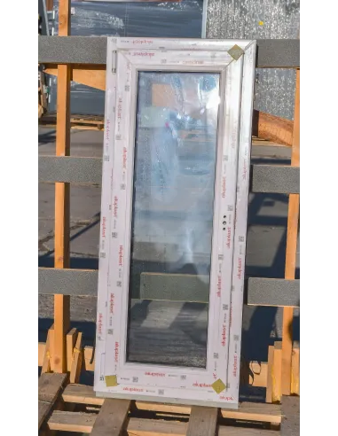 Okno Plastikowe PCV SZARY PIASKOWY WYPRZEDAŻ szer.535mm x wys.1300mm