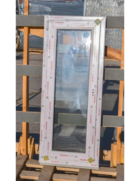 Okno Plastikowe PCV SZARY PIASKOWY WYPRZEDAŻ szer.535mm x wys.1300mm