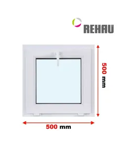 Okno PCV 50 x 50 cm Uchylne Trzyszybowe Rehau Synego