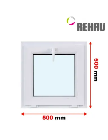 Okno PCV 50 x 50 cm Uchylne Trzyszybowe Rehau Synego