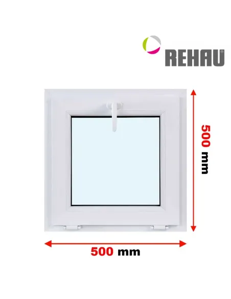Okno PCV 50 x 50 cm Uchylne Trzyszybowe Rehau Synego