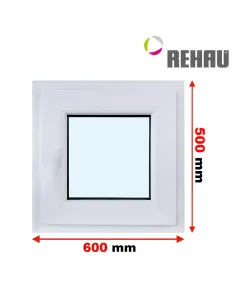 Okno PCV 60 x 50 cm Rozwierno-Uchylne Trzyszybowe Rehau Synego