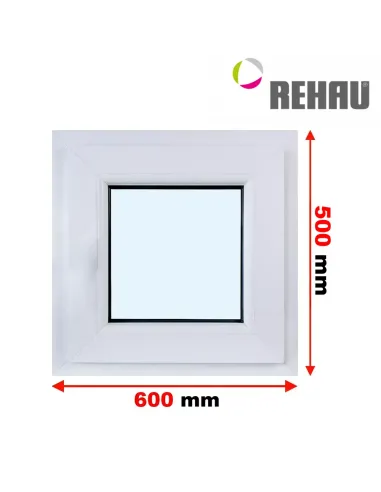Okno PCV 60 x 50 cm Rozwierno-Uchylne Trzyszybowe Rehau Synego
