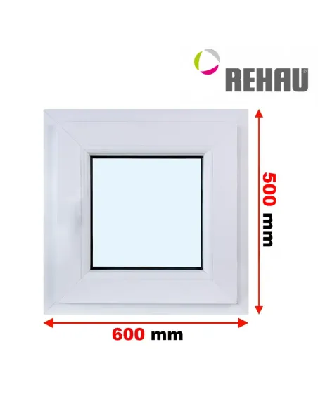 Okno PCV 60 x 50 cm Rozwierno-Uchylne Trzyszybowe Rehau Synego