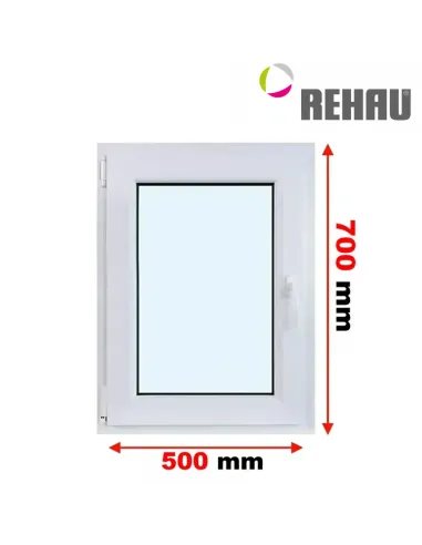Okno PCV 50 x 70 cm Rozwierno-Uchylne Trzyszybowe Rehau Synego
