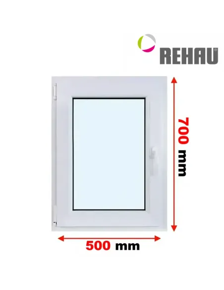 Okno PCV 50 x 70 cm Rozwierno-Uchylne Trzyszybowe Rehau Synego