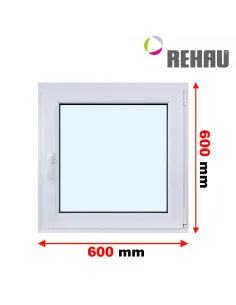 Okno PCV 60 x 60 cm Rozwierno-Uchylne Trzyszybowe Rehau Synego
