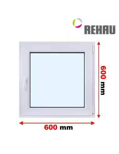 Okno PCV 60 x 60 cm Rozwierno-Uchylne Trzyszybowe Rehau Synego