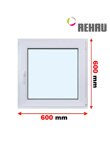 Okno PCV 60 x 60 cm Rozwierno-Uchylne Trzyszybowe Rehau Synego