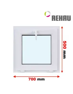 Okno PCV 70 x 50 cm Uchylne Trzyszybowe Rehau Synego