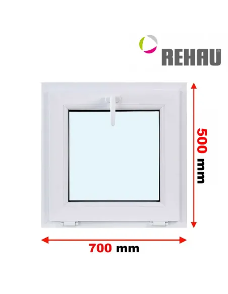 Okno PCV 70 x 50 cm Uchylne Trzyszybowe Rehau Synego