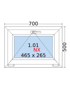 Okno PCV 70 x 50 cm Uchylne Trzyszybowe Rehau Synego 2