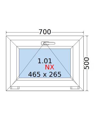 Okno PCV 70 x 50 cm Uchylne Trzyszybowe Rehau Synego