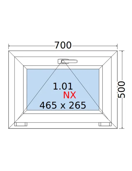 Okno PCV 70 x 50 cm Uchylne Trzyszybowe Rehau Synego