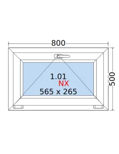 Okno PCV 80 x 50 cm Uchylne Trzyszybowe Rehau Synego 2